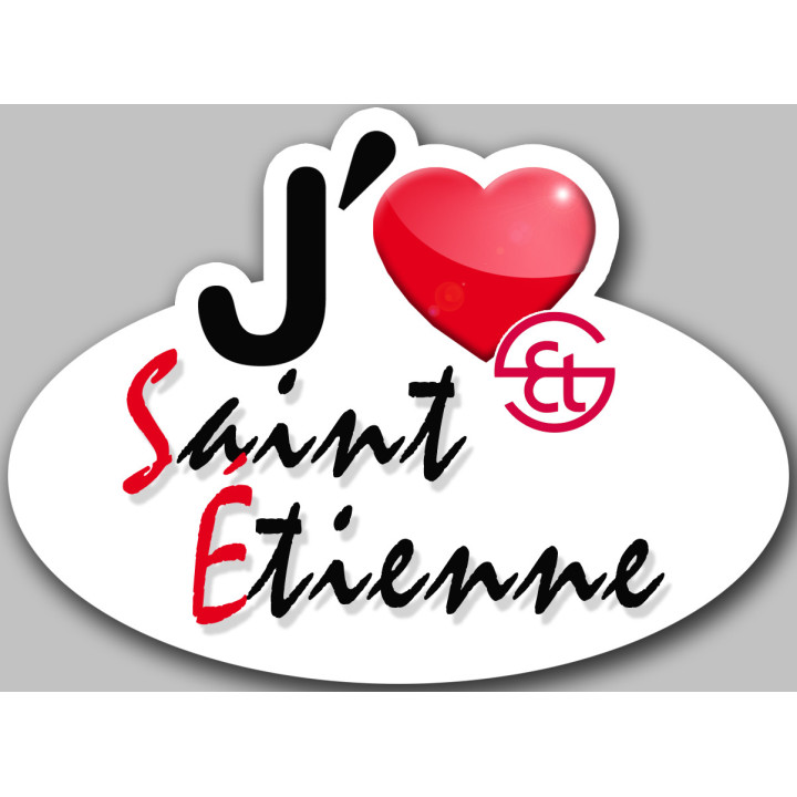 j'aime Saint-Étienne - 5x3.7cm - Sticker/autocollant