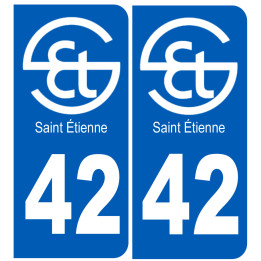 immatriculation Saint-Étienne 42 - Sticker/autocollant