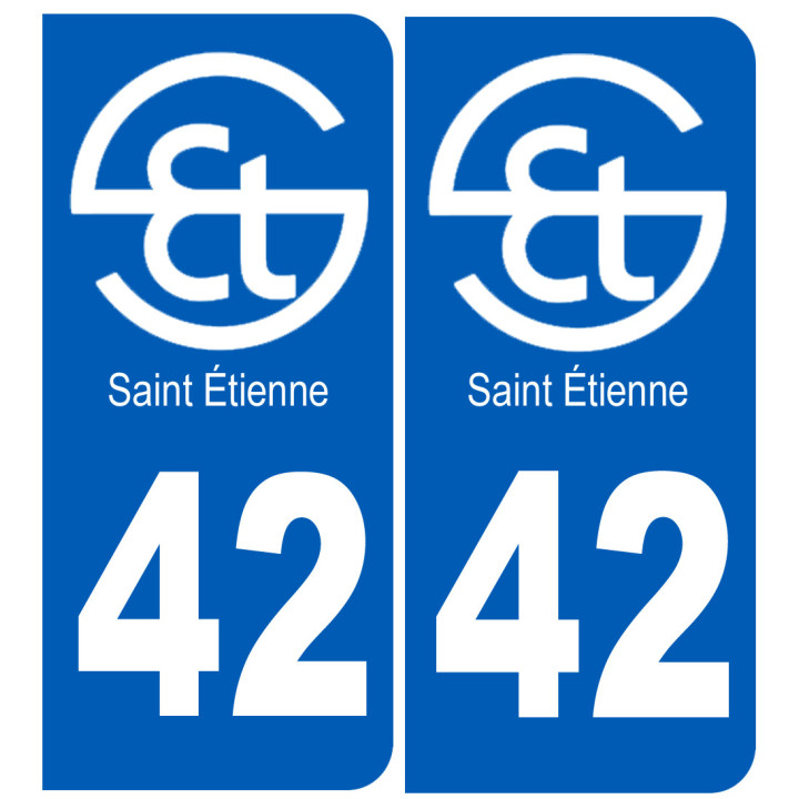 immatriculation Saint-Étienne 42 - Sticker/autocollant