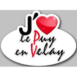 j'aime le Puy-en-Velay (15x11cm) - Sticker/autocollant