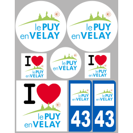 Puy-en-Velay (8 autocollants variés) - Sticker/autocollant