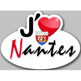 j'aime Nantes (15x11cm) - Sticker/autocollant