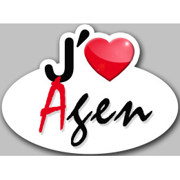 j'aime Agen (5x3.7cm) - Sticker/autocollant