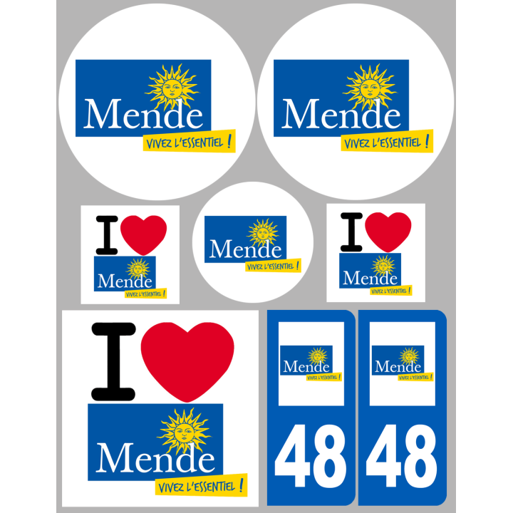 Mende (8 autocollants variés) - Sticker/autocollant