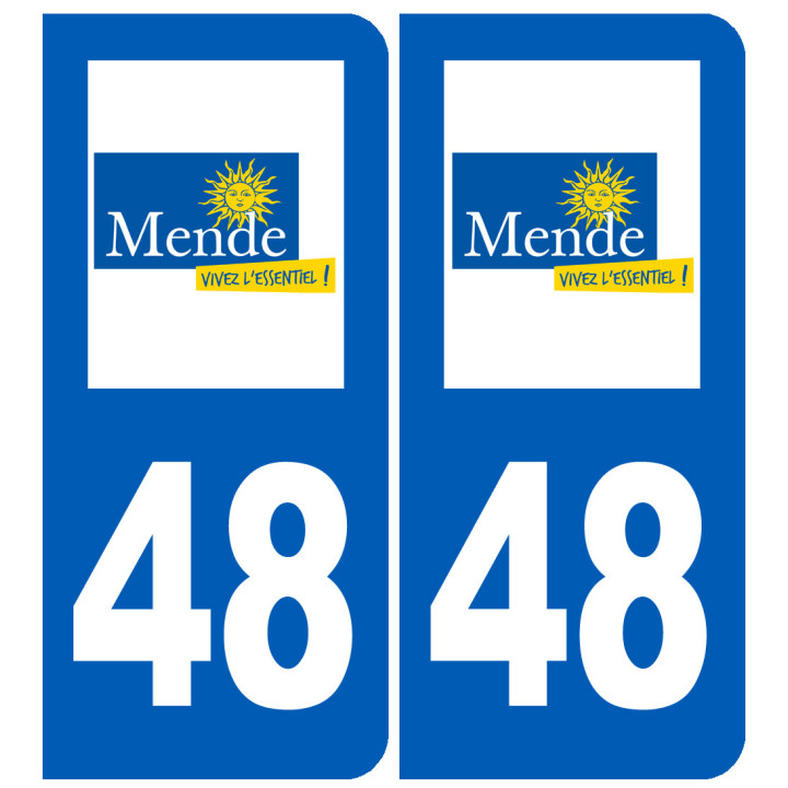 immatriculation Mende 48 - Sticker/autocollant