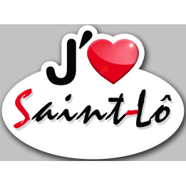 j'aime Saint-Lô (5x3.7cm) - Sticker/autocollant
