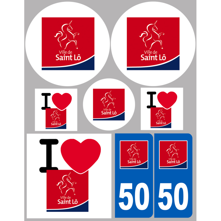 Saint-Lô (8 autocollants variés) - Sticker/autocollant