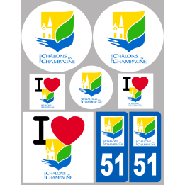 Châlons-en-Champagne (8 autocollants variés) - Sticker/autocollant