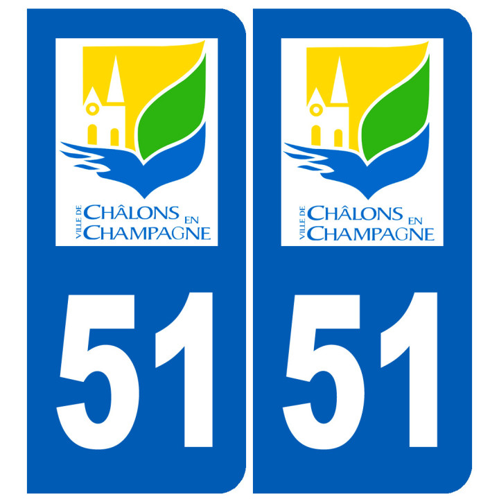 immatriculation Châlons-en-Champagne 51 - Sticker/autocollant