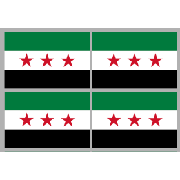 Drapeau Syrie (4 stickers - 9.5 x 6.3 cm) - Sticker/autocollant