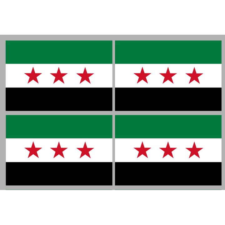 Drapeau Syrie (4 stickers - 9.5 x 6.3 cm) - Sticker/autocollant