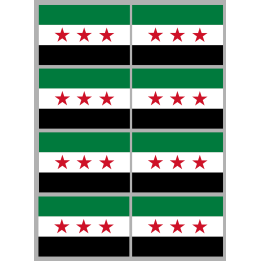 Drapeau Syrie (8 stickers - 9.5 x 6.3 cm) - Sticker/autocollant