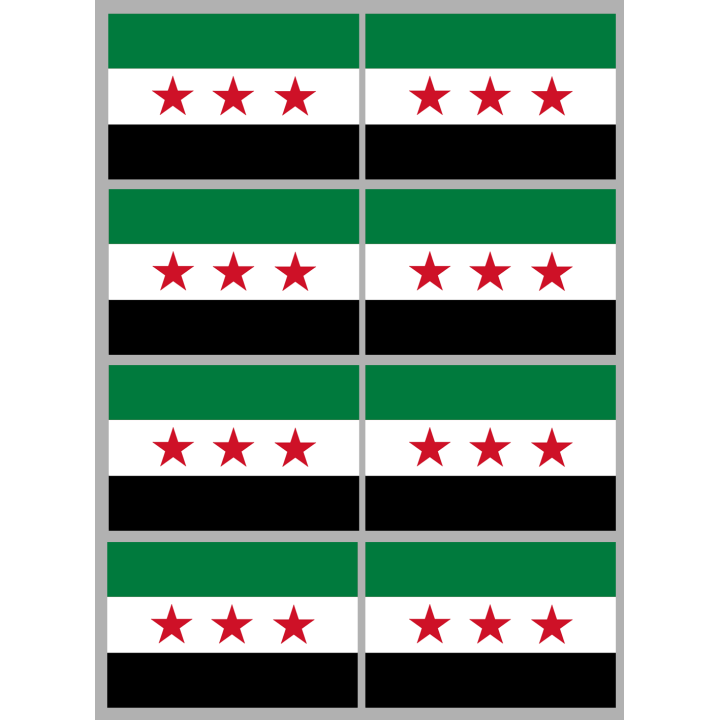 Drapeau Syrie (8 stickers - 9.5 x 6.3 cm) - Sticker/autocollant