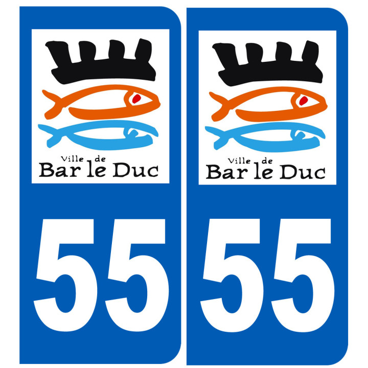 immatriculation Bar-le-Duc 55 - Sticker/autocollant