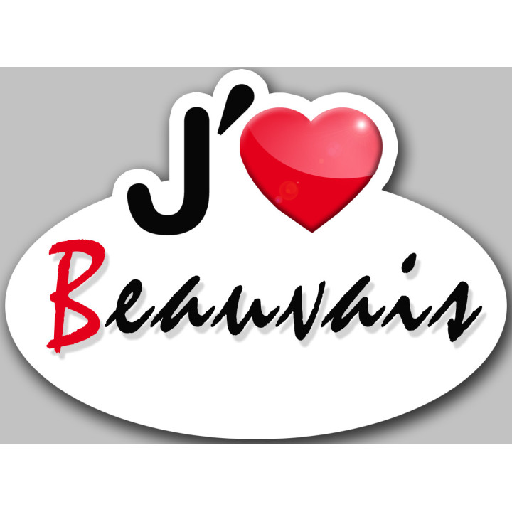 j'aime Beauvais (15x11cm) - Sticker/autocollant