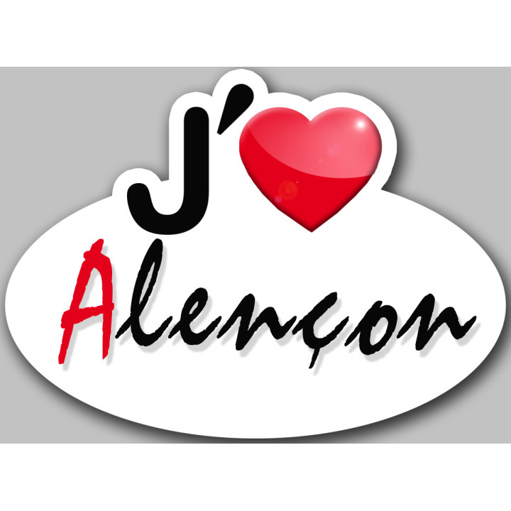 j'aime Alençon (15x11cm) - Sticker/autocollant