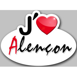 j'aime Alençon (5x3.7cm) - Sticker/autocollant