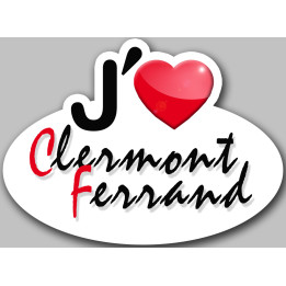 j'aime Clermont-Ferrand (5x3.7cm) - Sticker/autocollant
