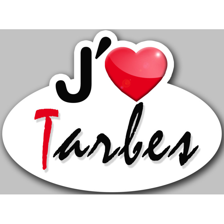 j'aime Tarbes (5x3.7cm) - Sticker/autocollant