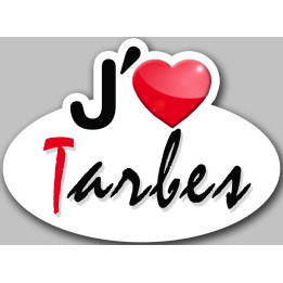 j'aime Tarbes (15x11cm) - Sticker/autocollant