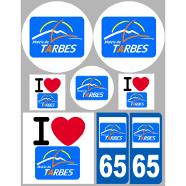 Tarbes - 8 autocollants variés - Sticker/autocollant