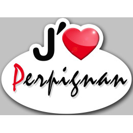 j'aime Perpignan (15x11cm) - Sticker/autocollant