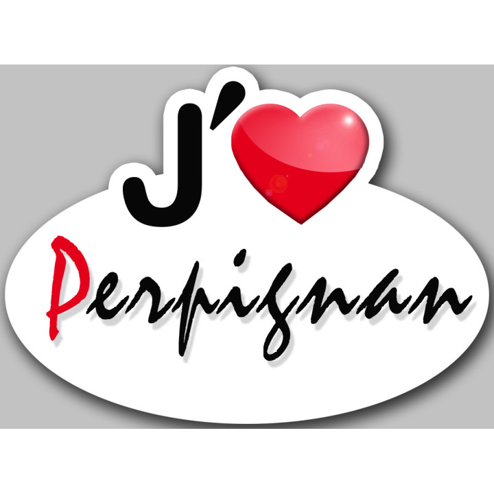 j'aime Perpignan (5x3.7cm) - Sticker/autocollant