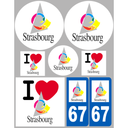 Strasbourg - 8 autocollants variés - Sticker/autocollant