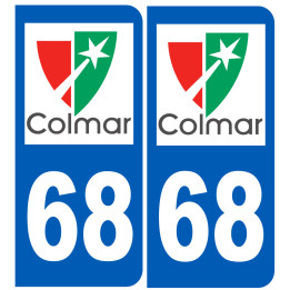 immatriculation Colmar 68 - Sticker/autocollant