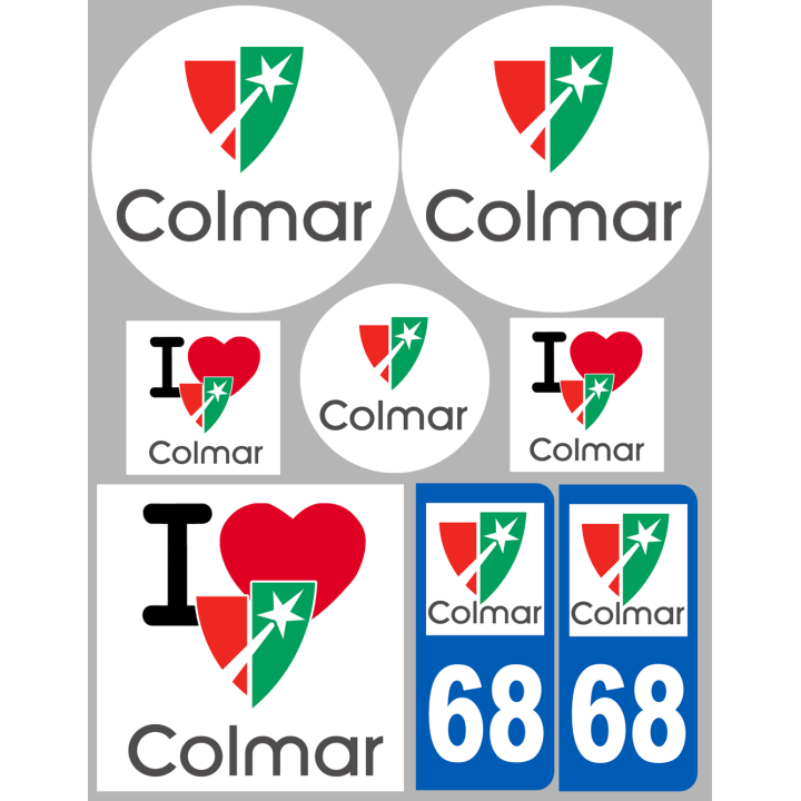Colmar - 8 autocollants variés - Sticker/autocollant