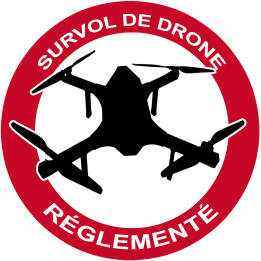 Survol de drône réglementé - 20cm - Sticker/autocollant