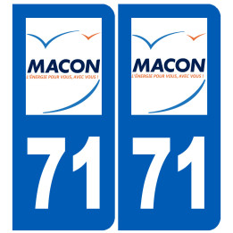 immatriculation Mâcon 71 - Sticker/autocollant