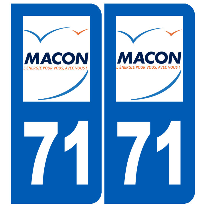 immatriculation Mâcon 71 - Sticker/autocollant