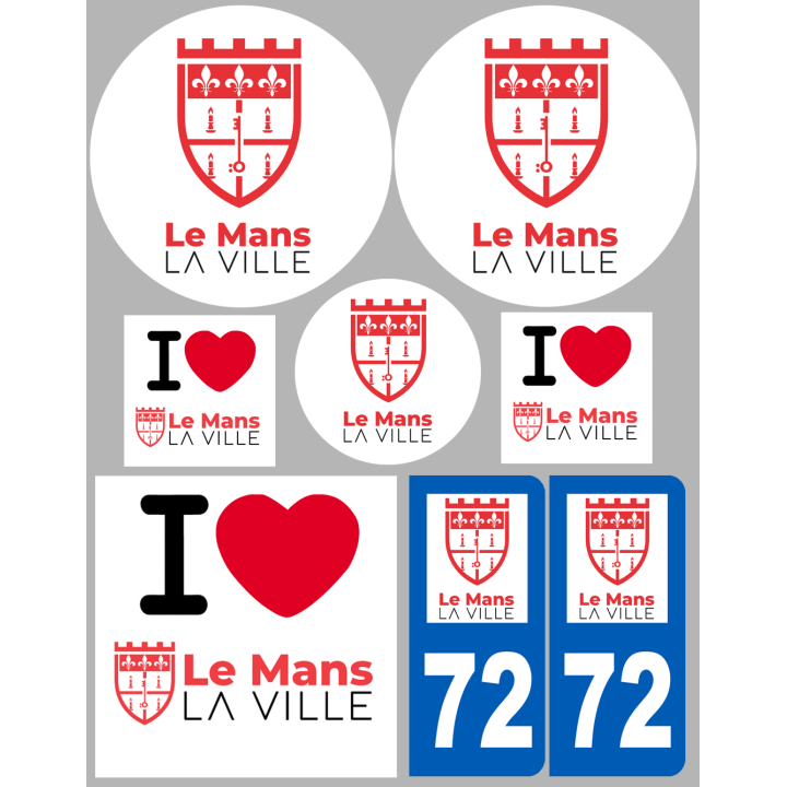 le Mans - 8 autocollants variés - Sticker/autocollant