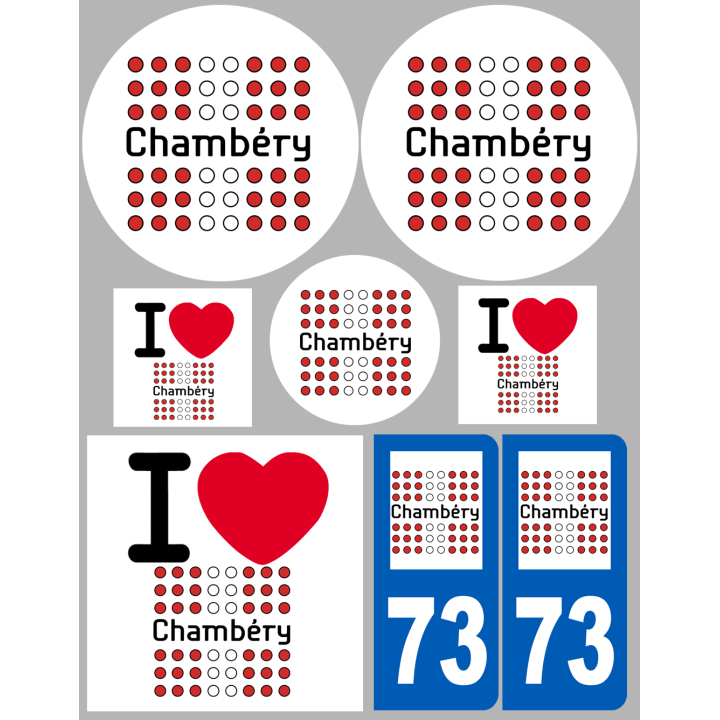 Chambéry - 8 autocollants variés - Sticker/autocollant