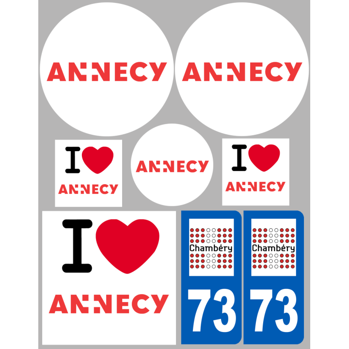 Annecy - 8 autocollants variés - Sticker/autocollant
