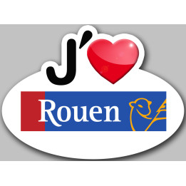 j'aime Rouen (15x11cm) - Sticker/autocollant