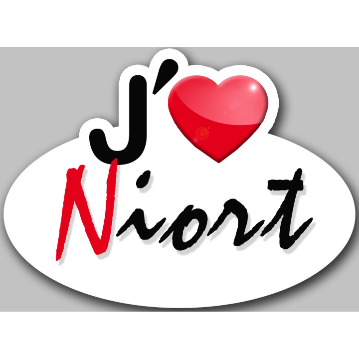 j'aime Niort (15x11cm) - Sticker/autocollant