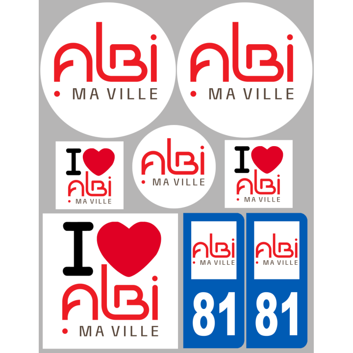 Albi - 8 autocollants variés - Sticker/autocollant