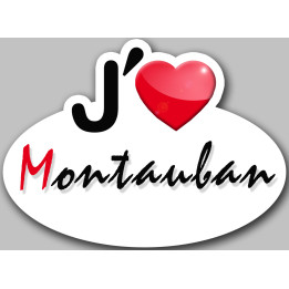 j'aime Montauban (15x11cm) - Sticker/autocollant