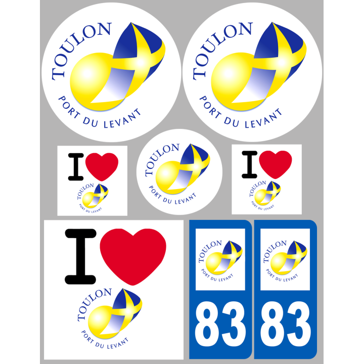 Toulon - 8 autocollants variés - Sticker/autocollant