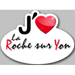 j'aime La Roche-sur-Yon (5x3.7cm) - Sticker/autocollant