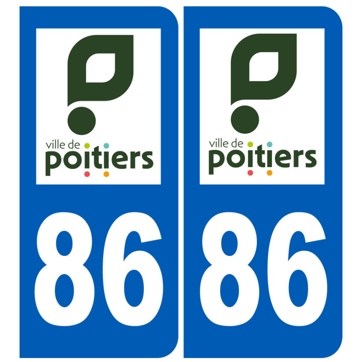 immatriculation Poitiers 86 - Sticker/autocollant