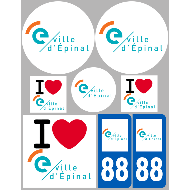 Épinal - 8 autocollants variés - Sticker/autocollant