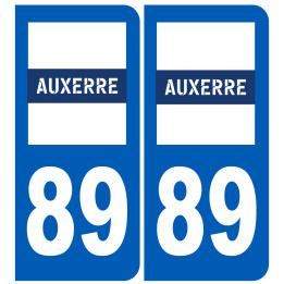 immatriculation Auxerre 89 - Sticker/autocollant