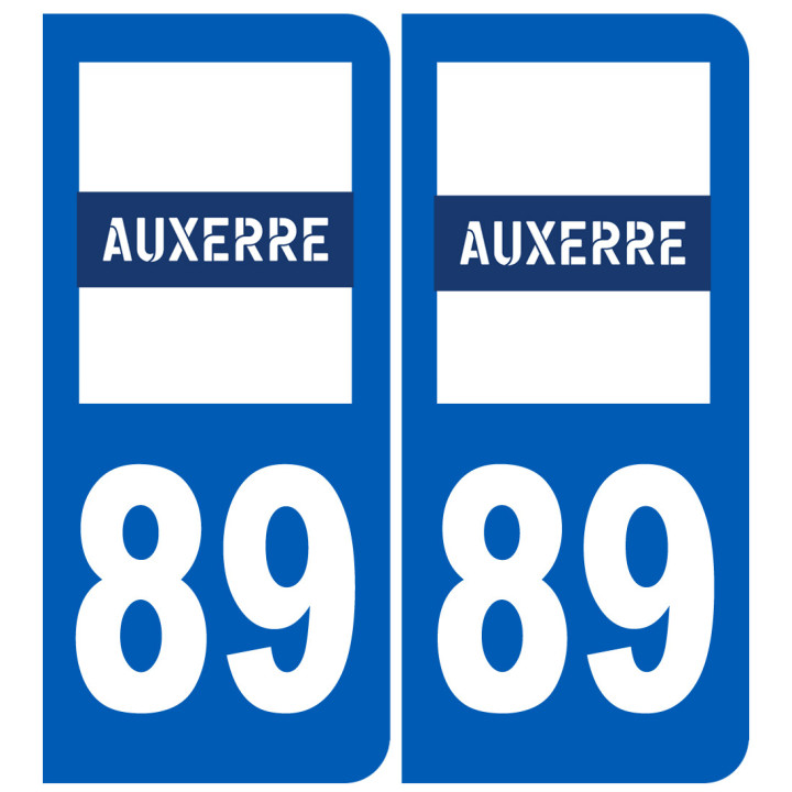 immatriculation Auxerre 89 - Sticker/autocollant