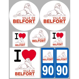 Belfort - 8 autocollants variés - Sticker/autocollant