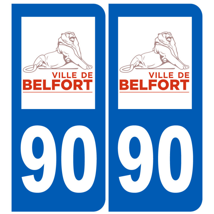 immatriculation Belfort 90 - Sticker/autocollant