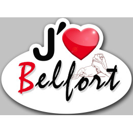 j'aime Belfort (15x11cm) - Sticker/autocollant