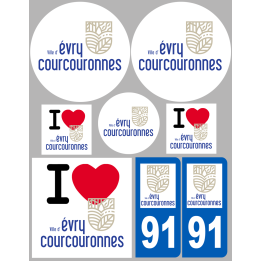 Évry-Courcouronnes - 8 autocollants variés - Sticker/autocollant